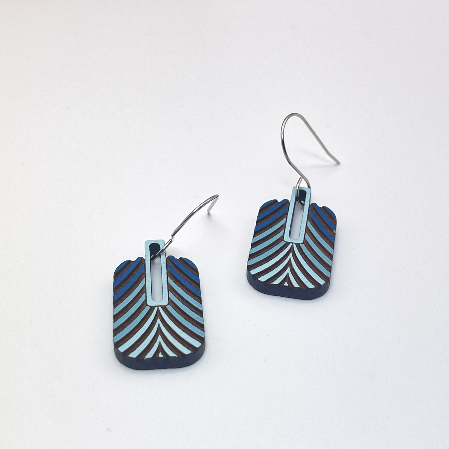 Art Deco Paddle Drop Dangle Earrings