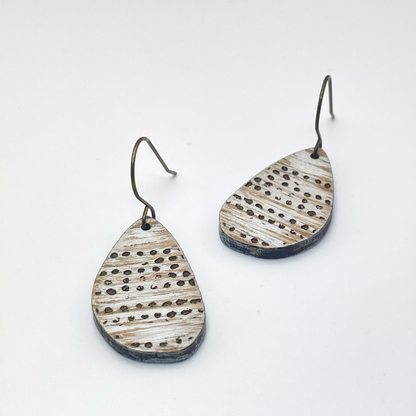 Rustic Dotted Petal Drop Dangle Earring