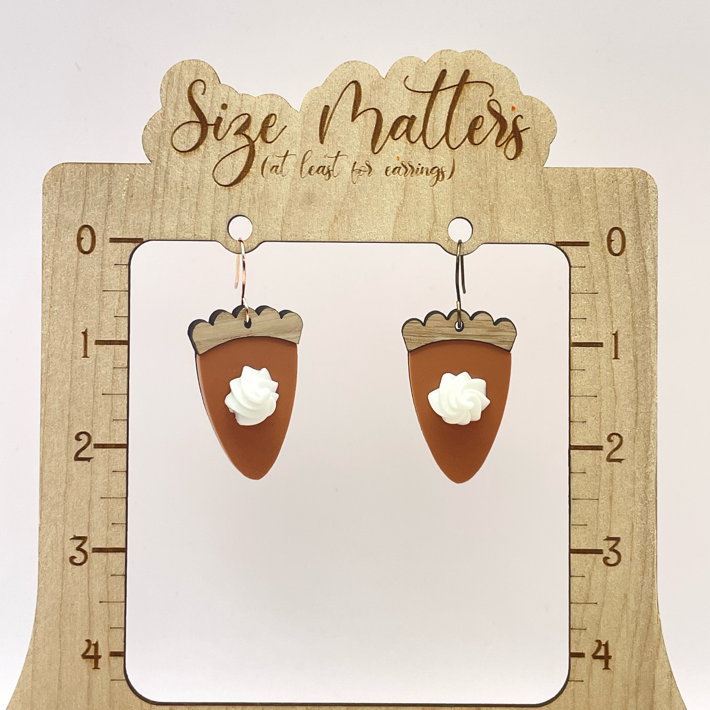 3D Pumpkin Pie Slice Drop Dangle Earrings