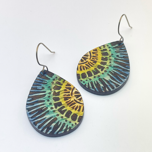 Tie Dye Teardrop Drop Dangle Earrings