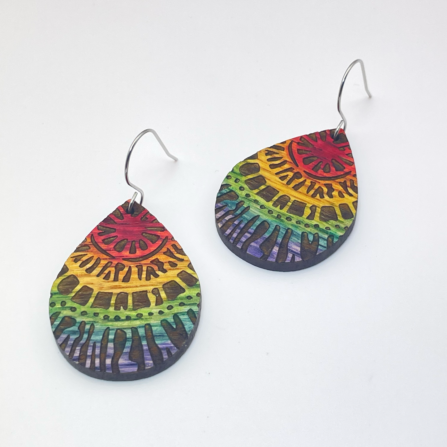 Tie Dye Teardrop Drop Dangle Earrings