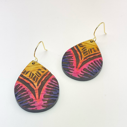 Tie Dye Teardrop Drop Dangle Earrings