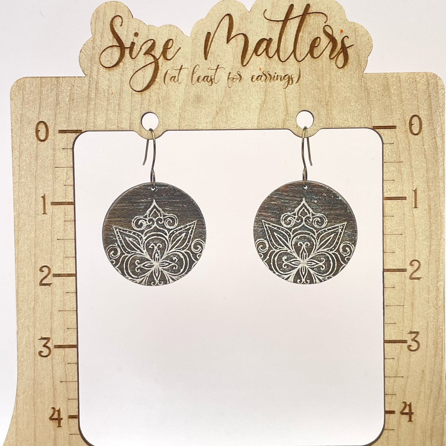 Ornate Dial Drop Dangle Earrings