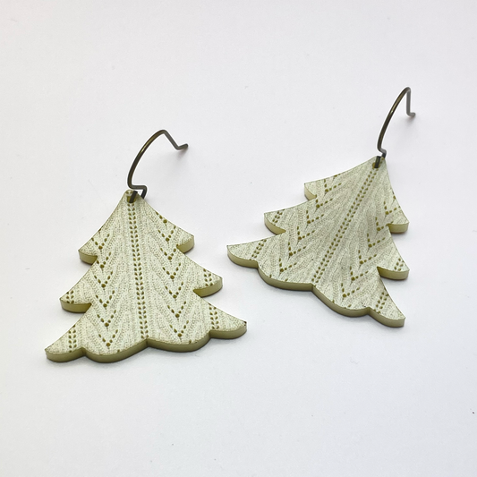 Sweater Tree Drop Dangle Earrings