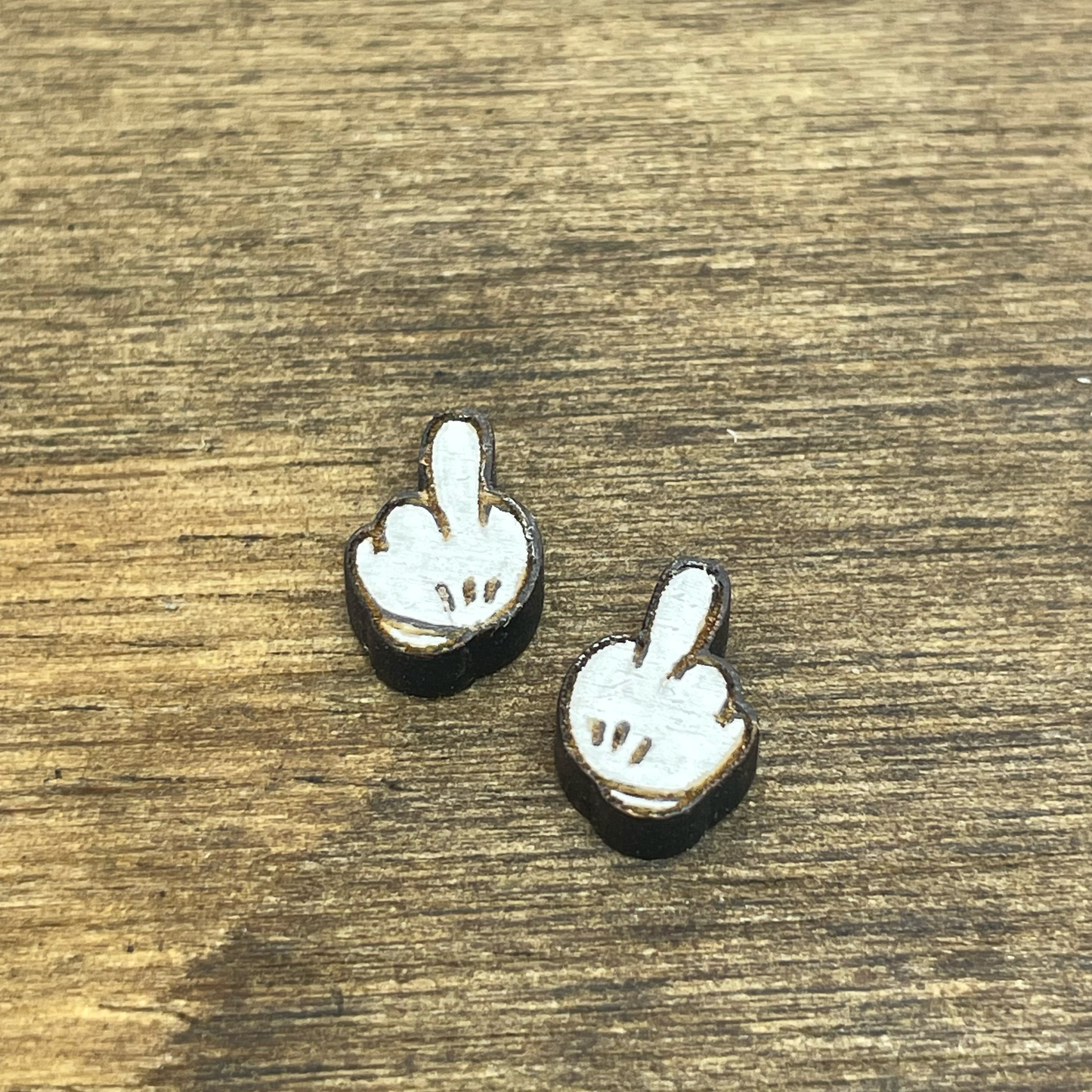 Mickey Flip Off Stud Earrings