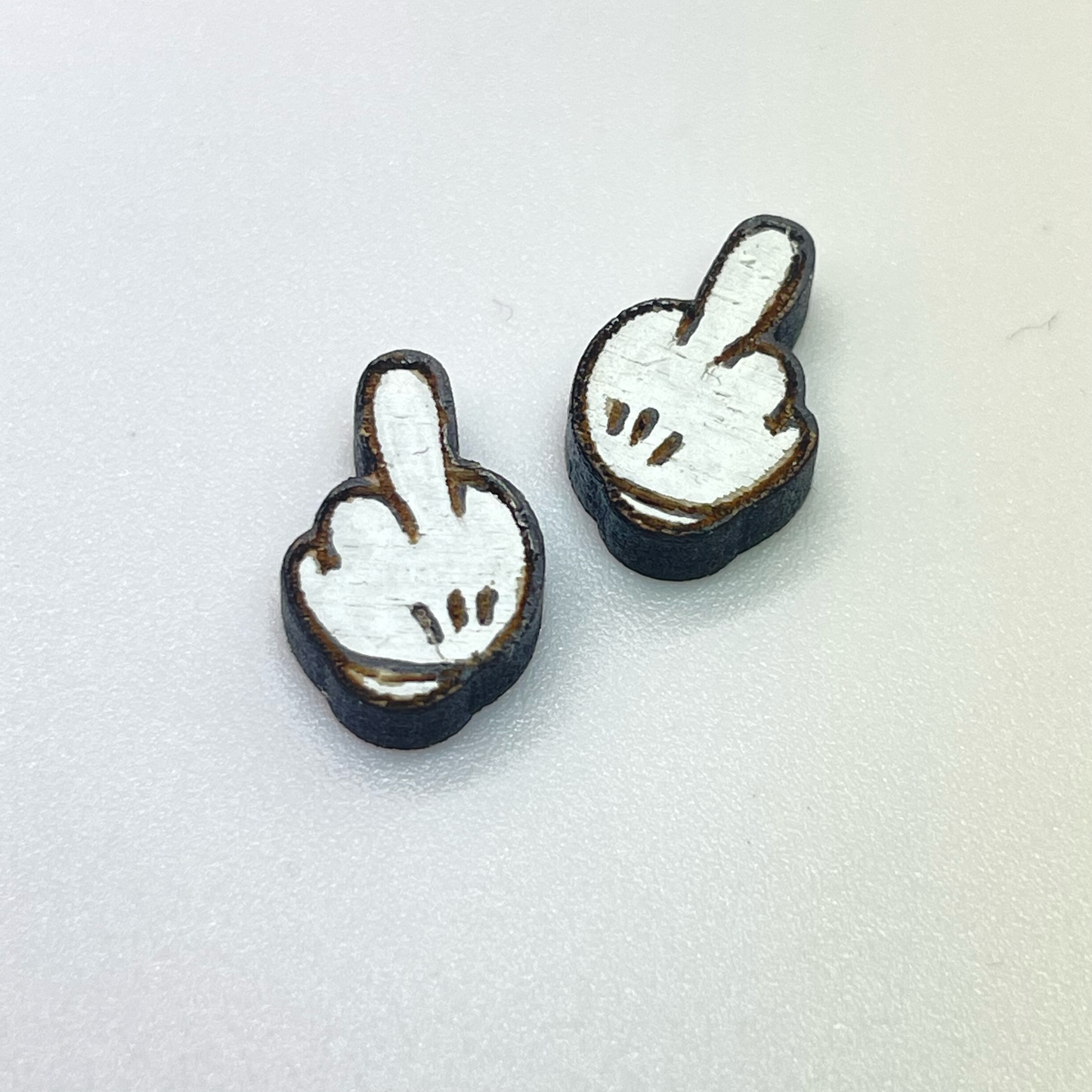 Mickey Flip Off Stud Earrings