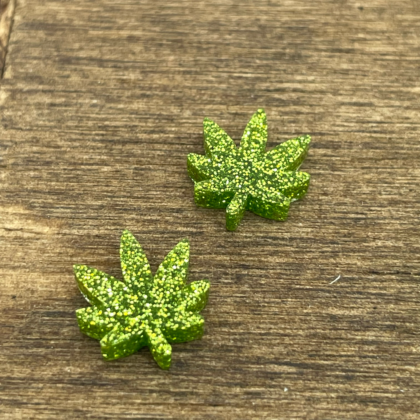 Pot Leaf Acrylic Stud Earrings