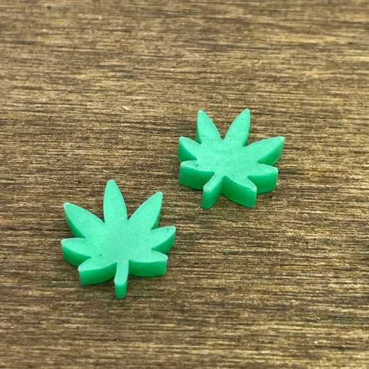 Pot Leaf Acrylic Stud Earrings