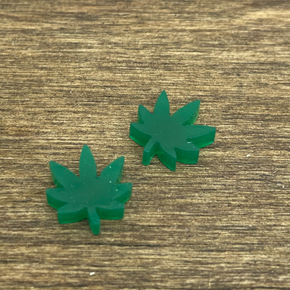 Pot Leaf Acrylic Stud Earrings