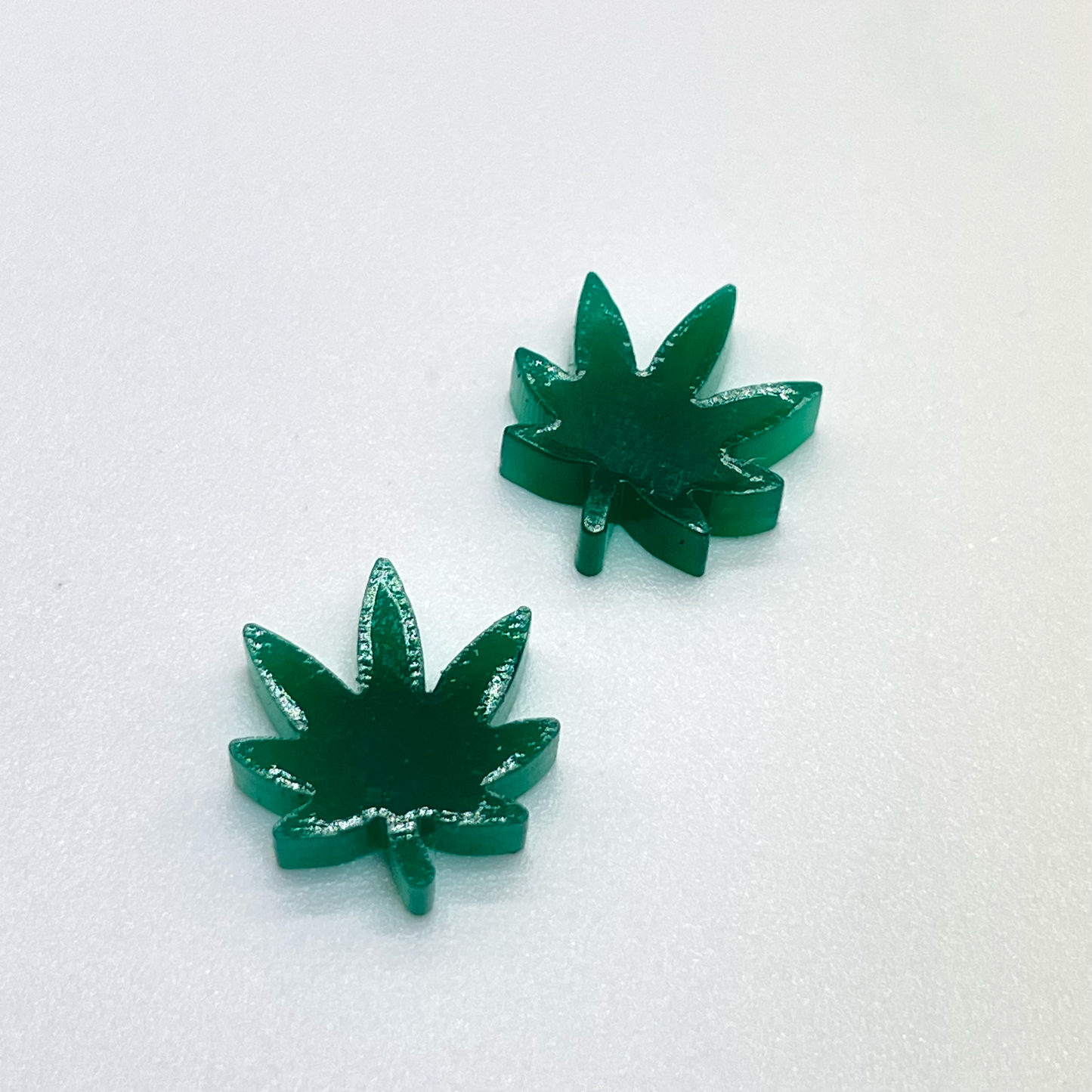 Pot Leaf Acrylic Stud Earrings