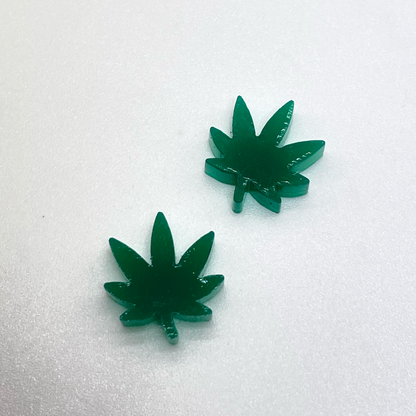 Pot Leaf Acrylic Stud Earrings