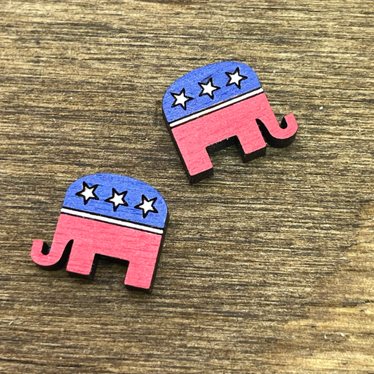 Republican Elephant Stud Earrings