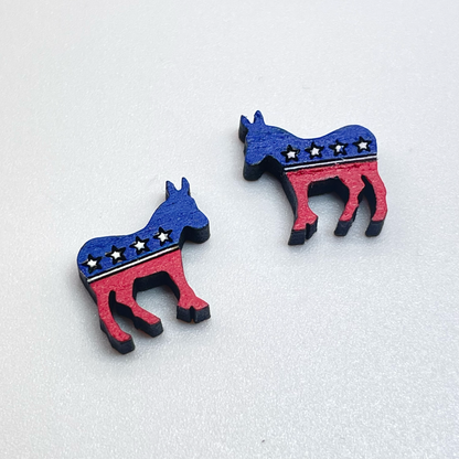 Democratic Donkey Stud Earrings