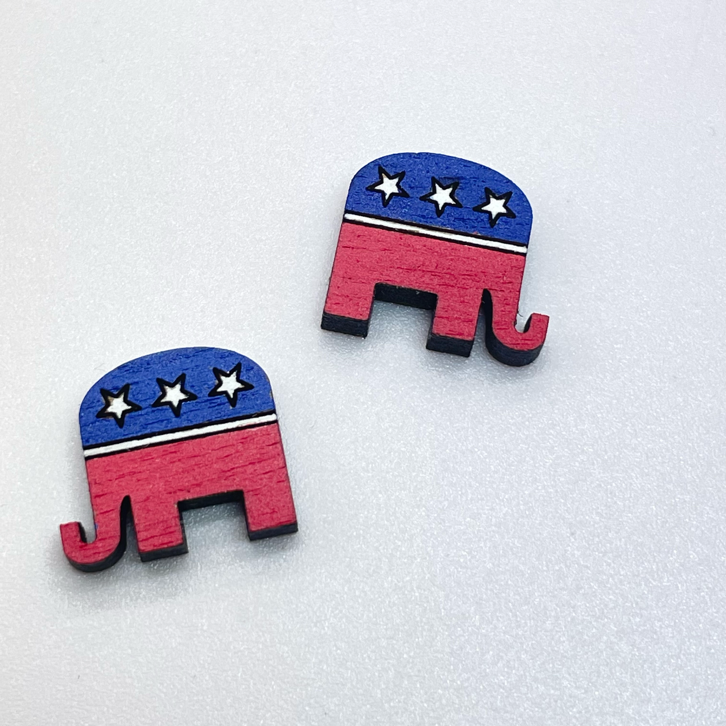 Republican Elephant Stud Earrings