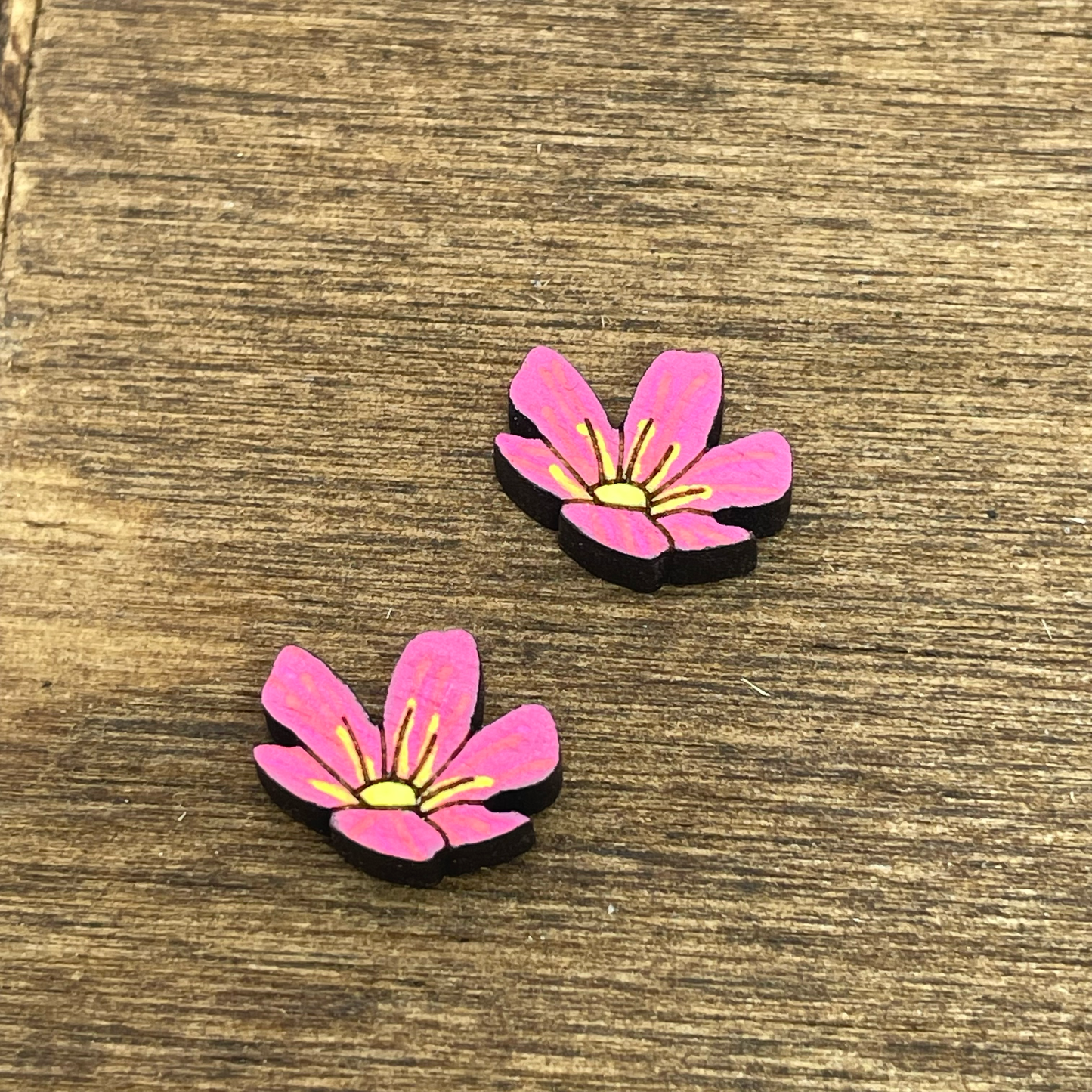 Flat Flower Petal Stud Earrings