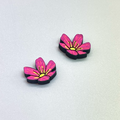 Flat Flower Petal Stud Earrings