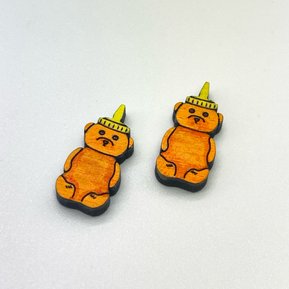 Honey Bear Bottle Stud Earrings