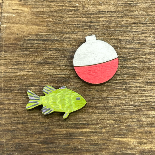 Fishing Bobber + Fish Stud Earrings