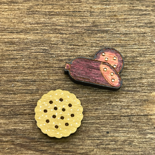 Salami + Cracker Stud Earrings