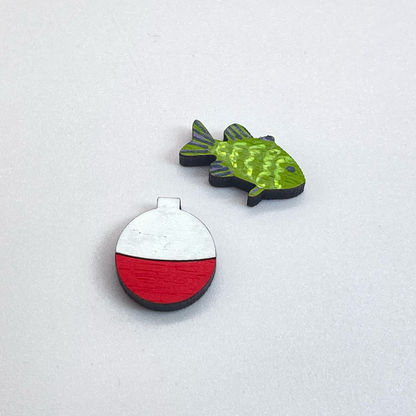 Fishing Bobber + Fish Stud Earrings