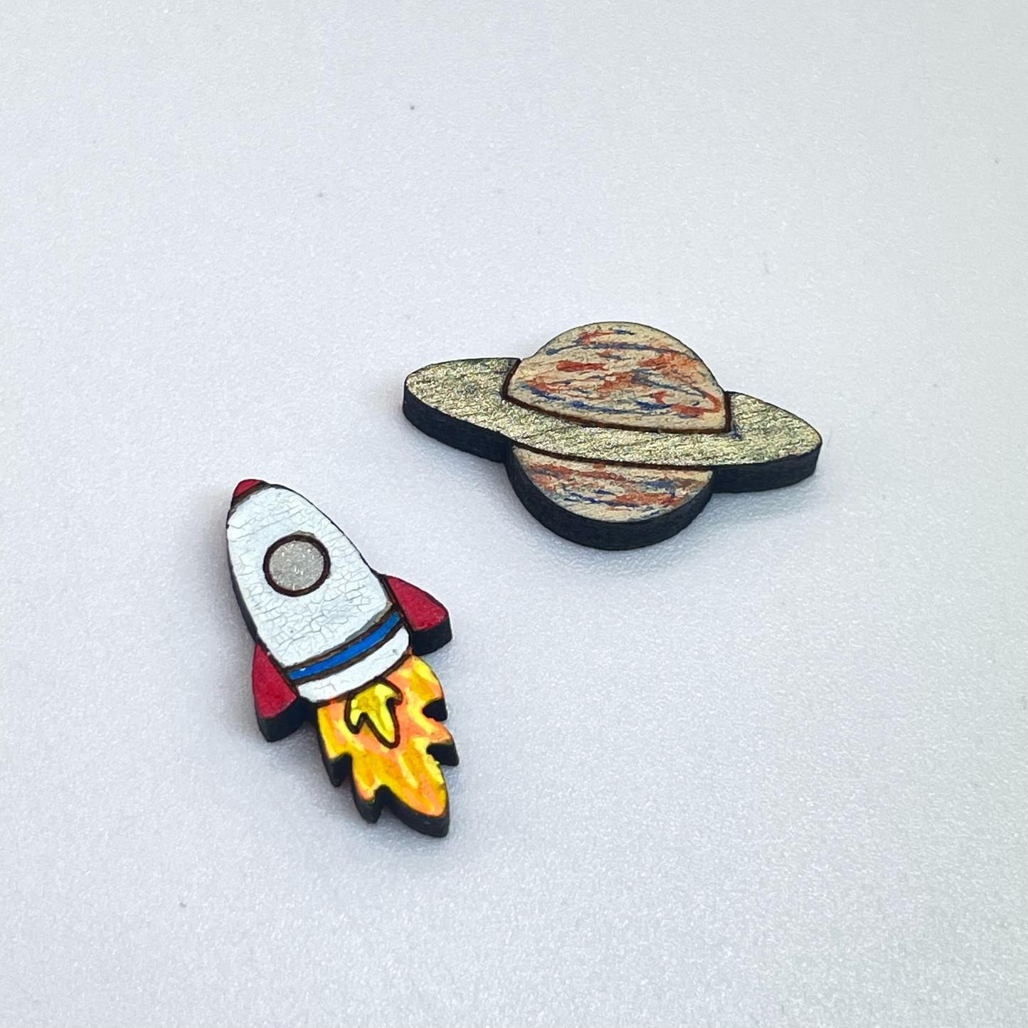 Rocket + Planet Stud Earrings