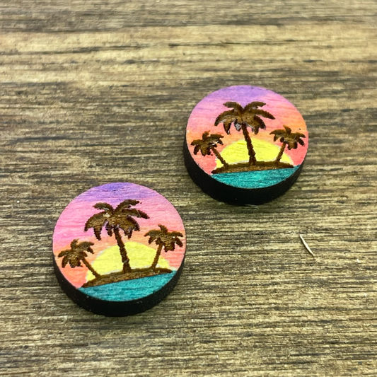 Palm Tree Trio Stud Earrings