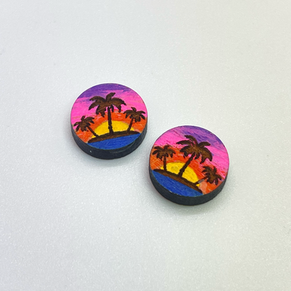 Palm Tree Trio Stud Earrings