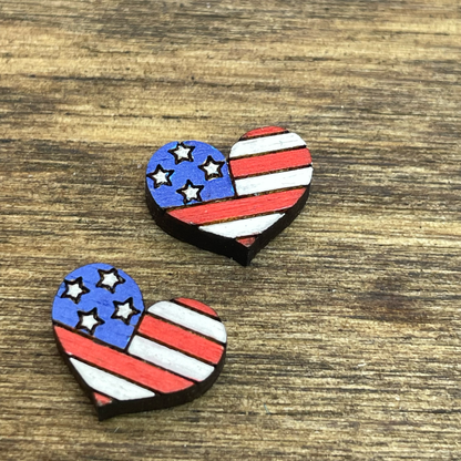 Flag Heart Stud Earrings