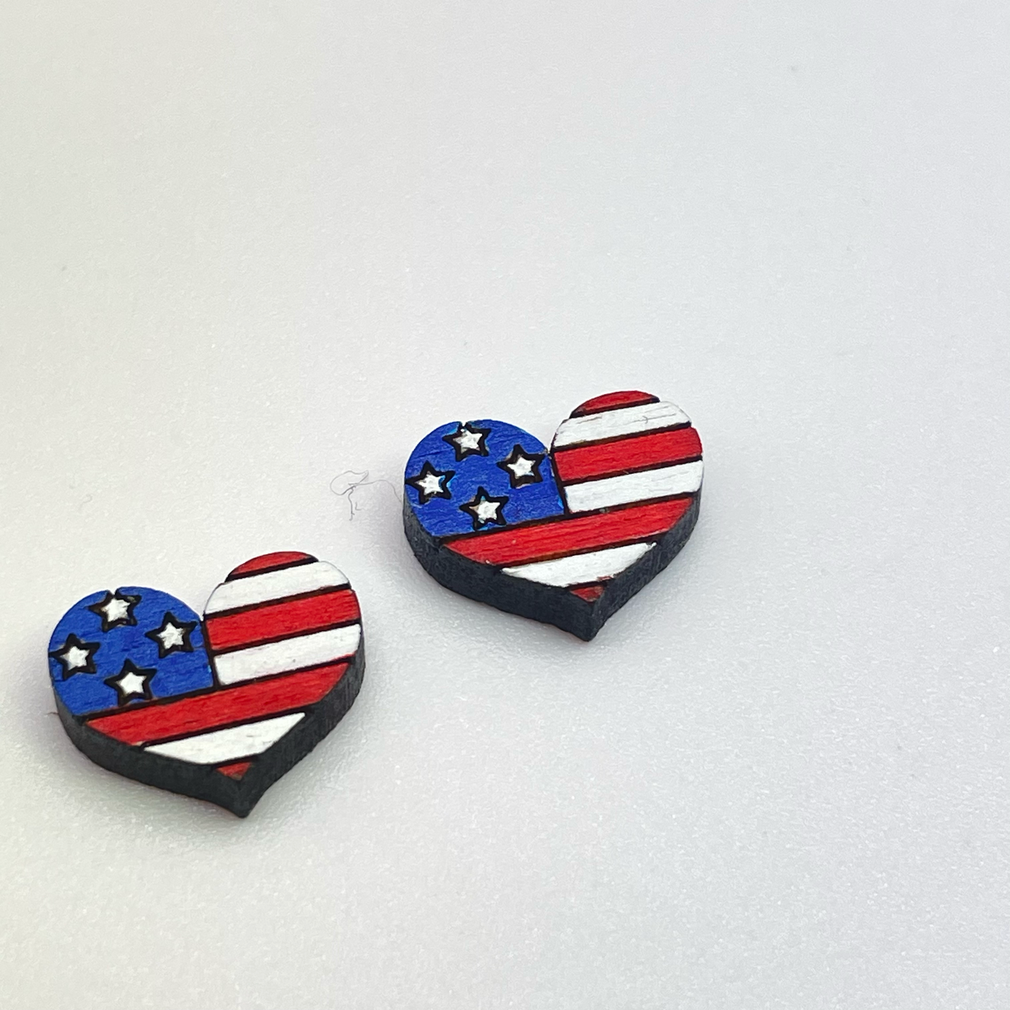 Flag Heart Stud Earrings