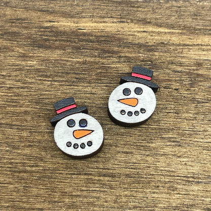 Snowman Face Stud Earrings