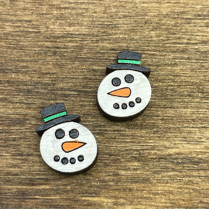 Snowman Face Stud Earrings