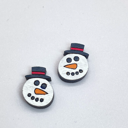 Snowman Face Stud Earrings