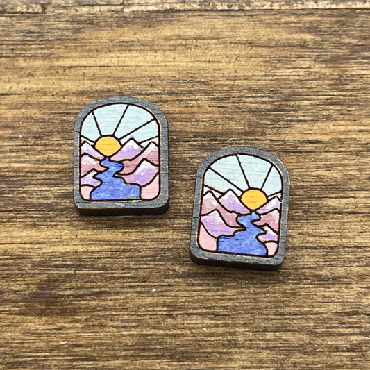 Arch River & Sun Stud Earrings