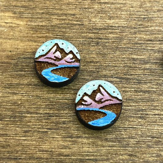 Mountain and River Stud Earrings