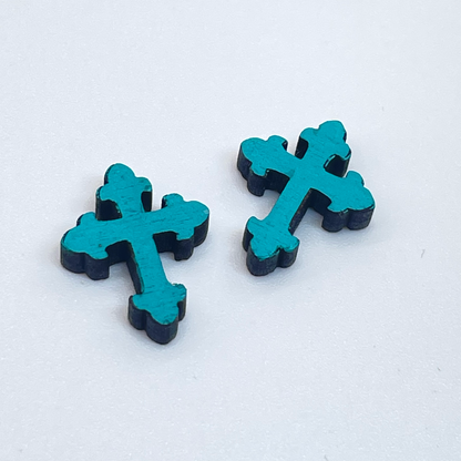 Ornate Cross Stud Earrings