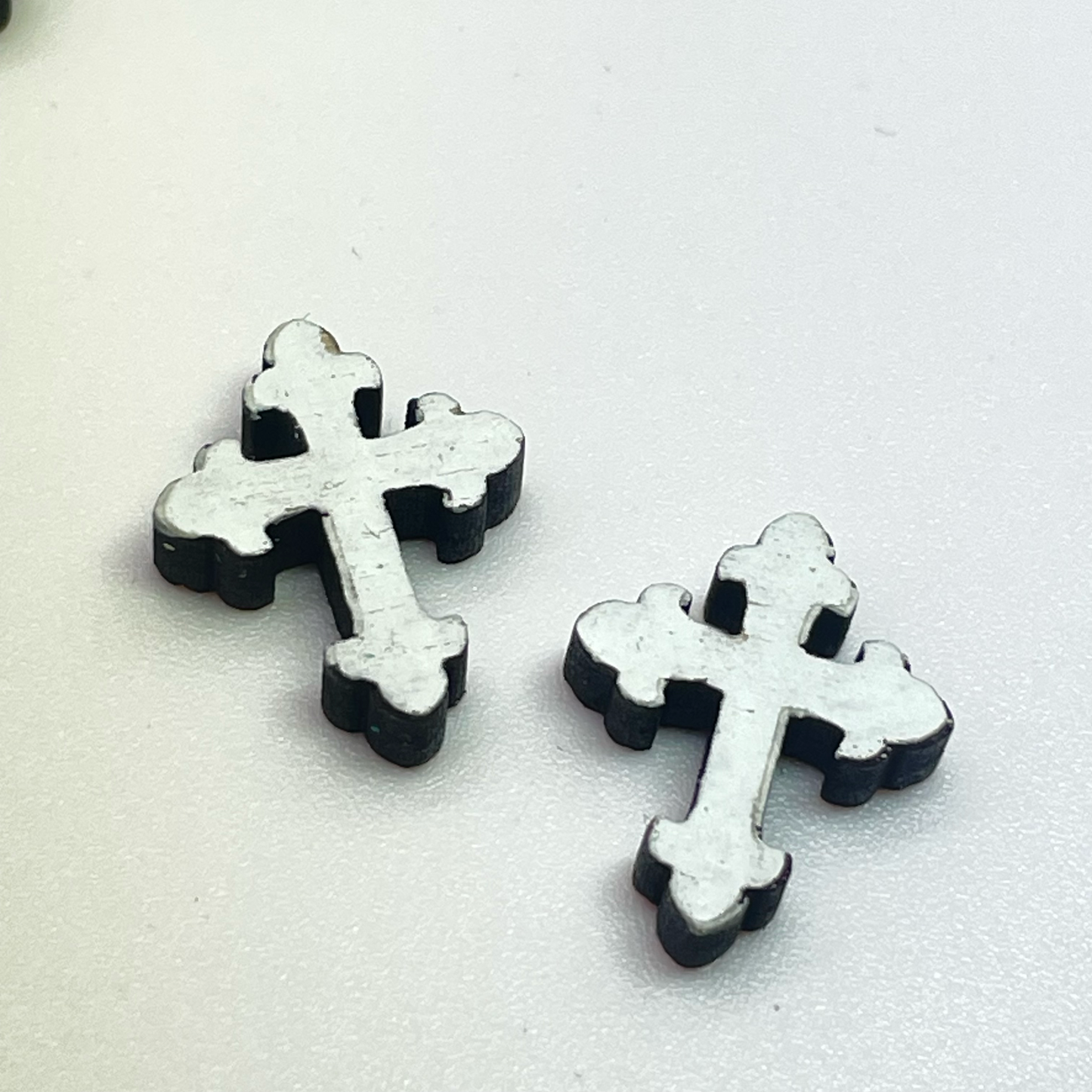 Ornate Cross Stud Earrings