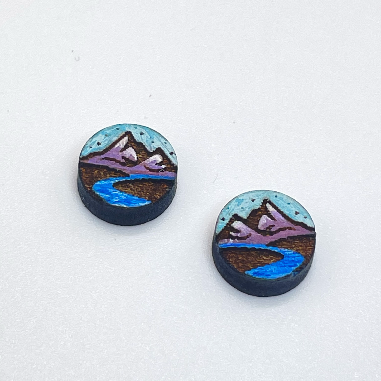 Mountain and River Stud Earrings