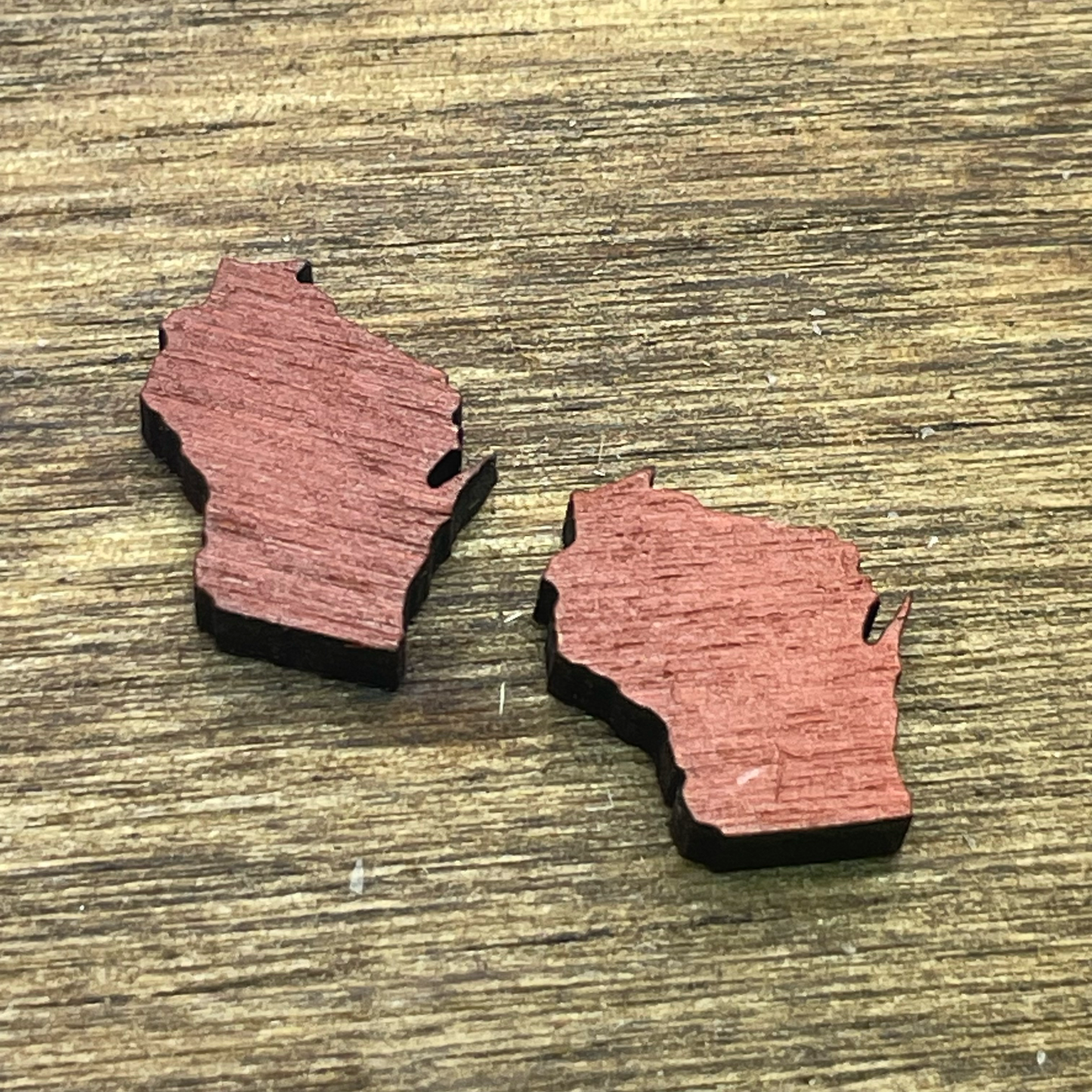 WI State Shape Stud Earrings