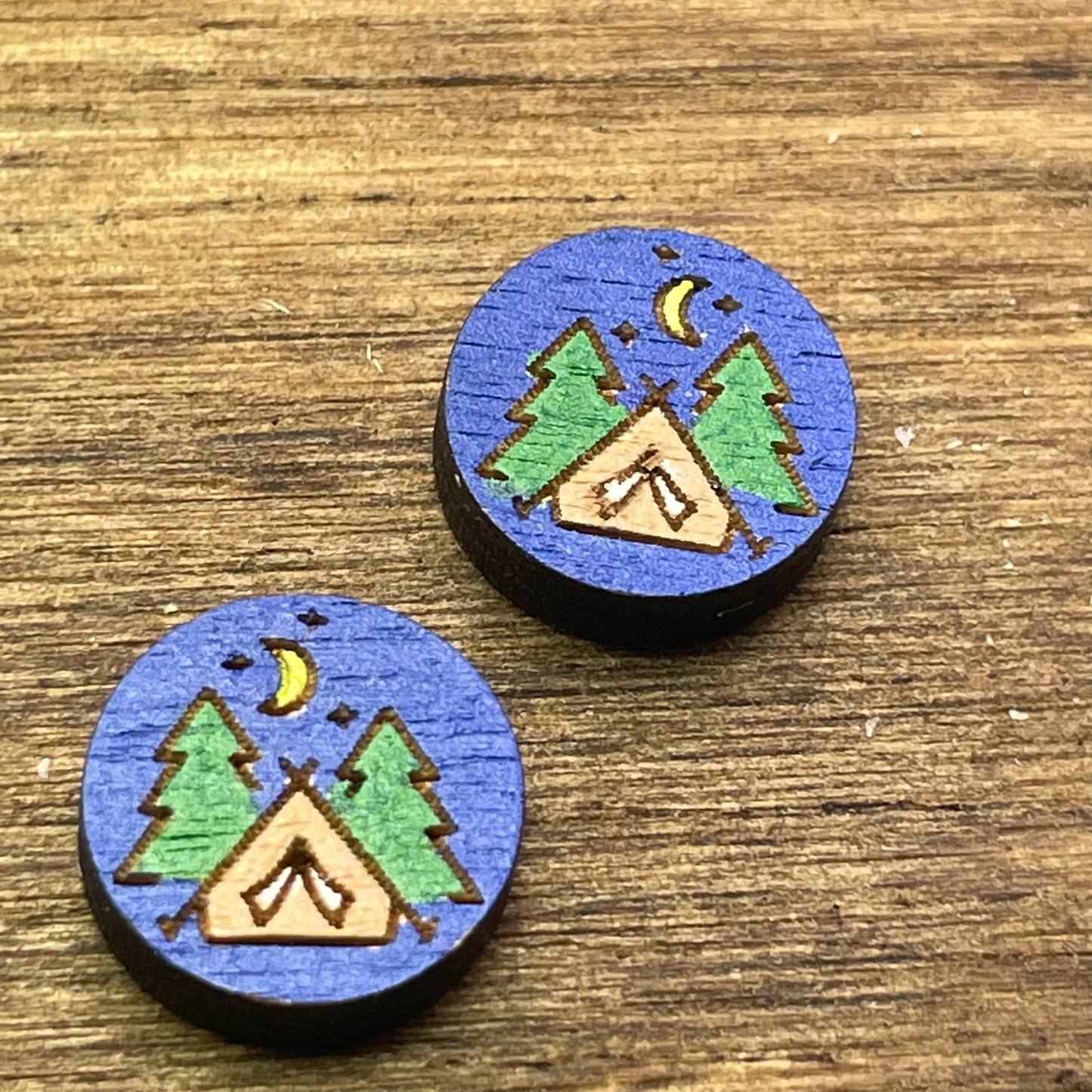 CIrcle Tree and Tent Stud Earrings