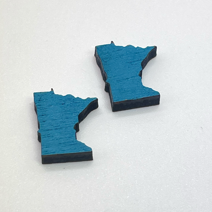 MN State Shape Stud Earrings