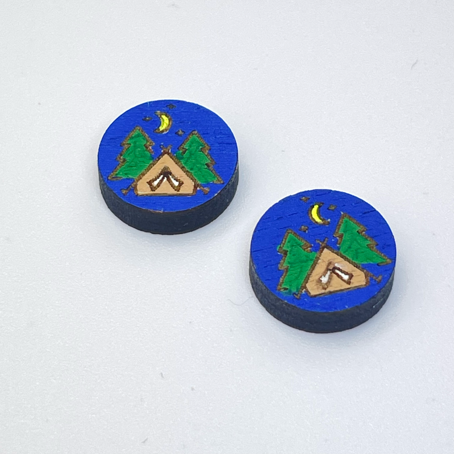 CIrcle Tree and Tent Stud Earrings