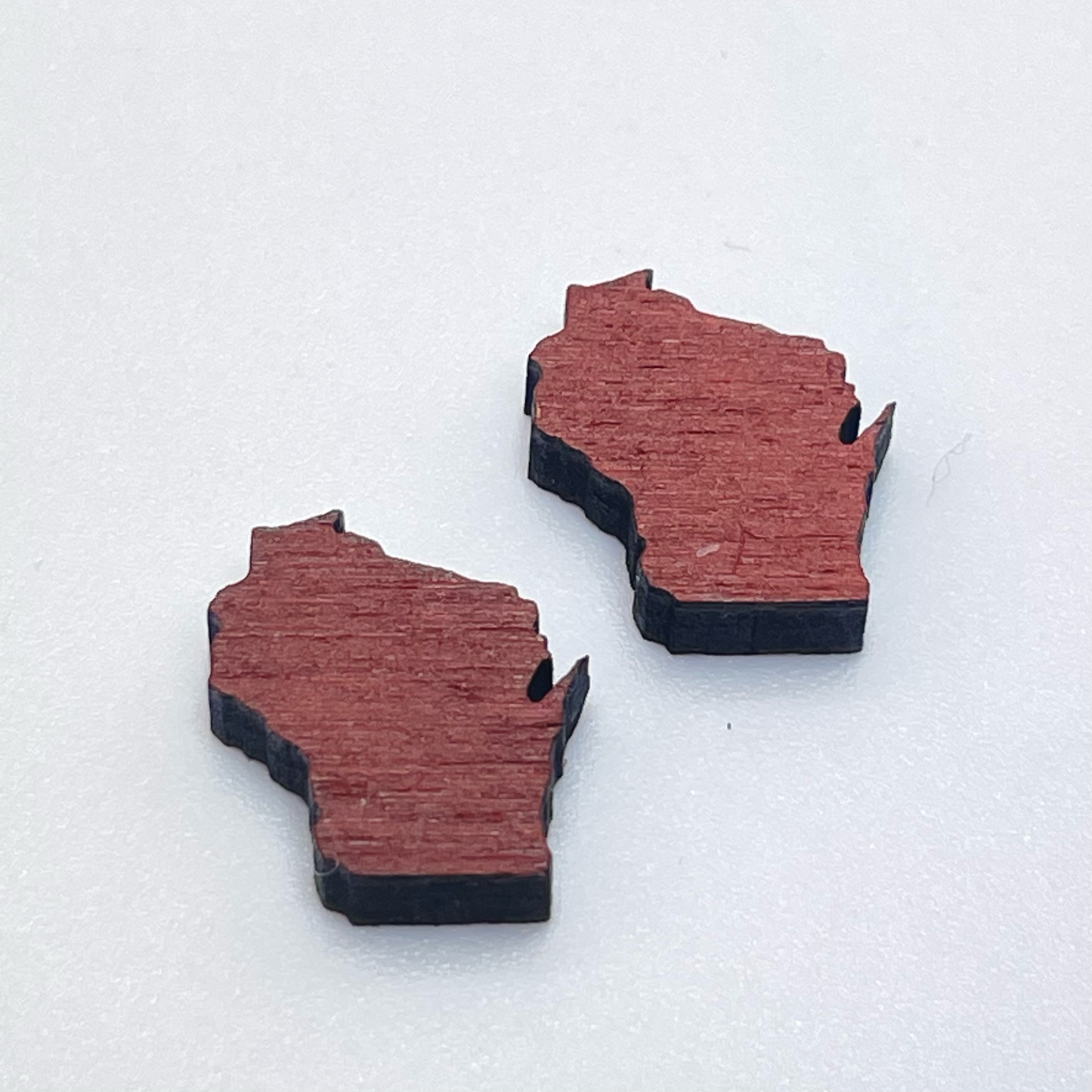 WI State Shape Stud Earrings