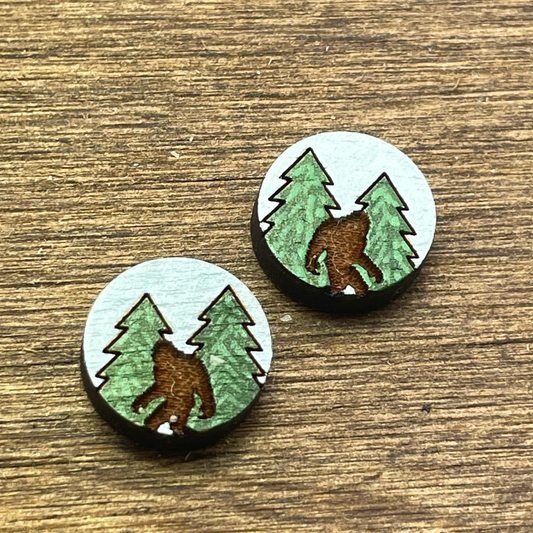 Bigfoot Circle Stud Earrings