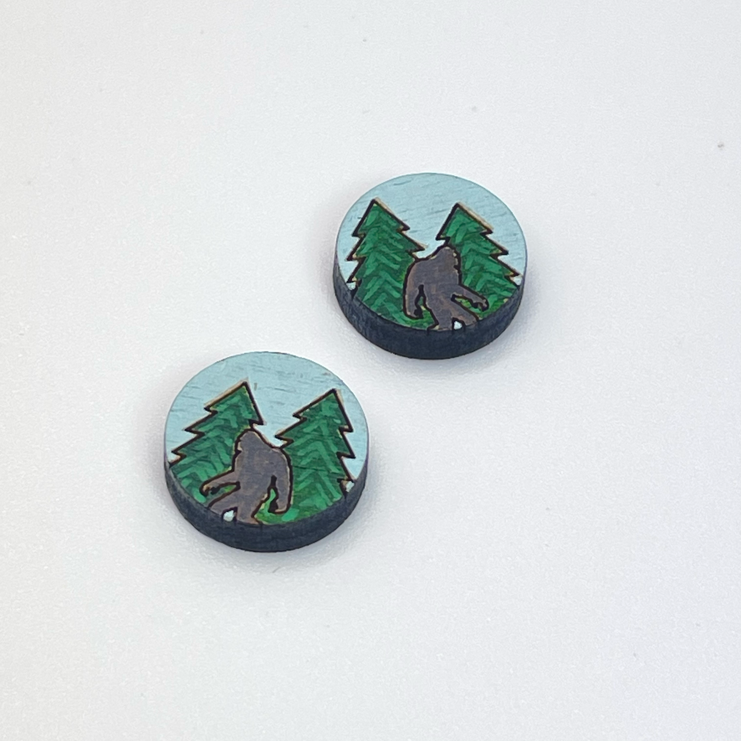 Bigfoot Circle Stud Earrings