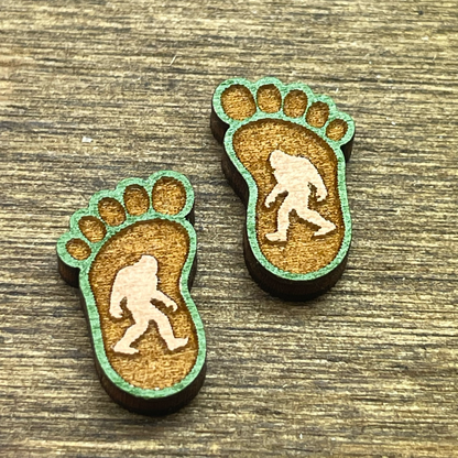 Bigfoot Footprint Stud Earrings