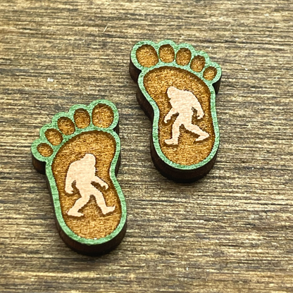 Bigfoot Footprint Stud Earrings