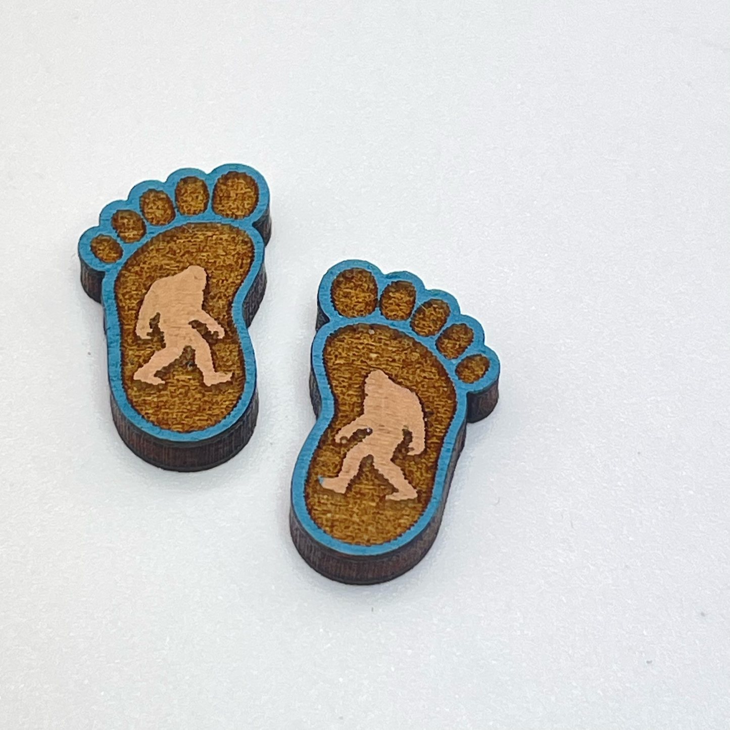 Bigfoot Footprint Stud Earrings