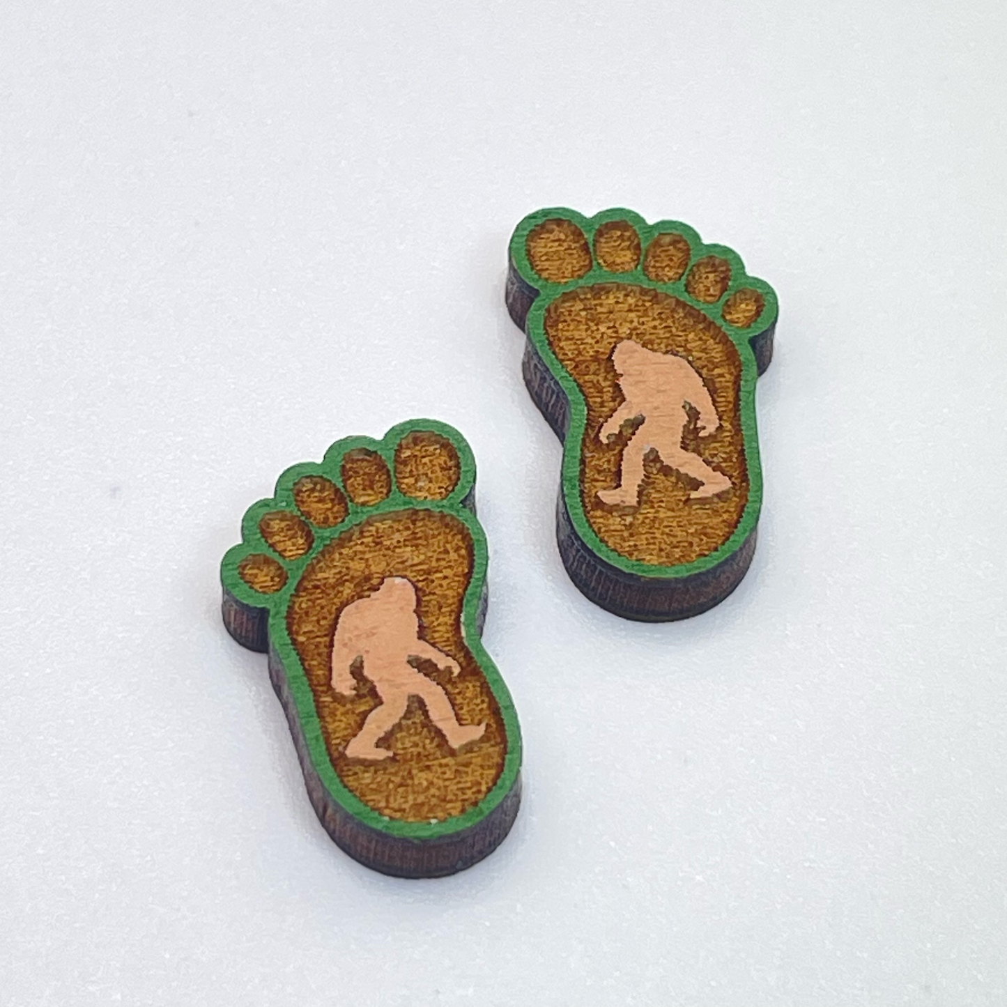 Bigfoot Footprint Stud Earrings