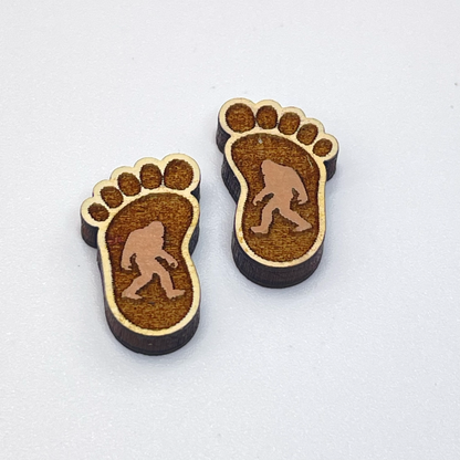 Bigfoot Footprint Stud Earrings