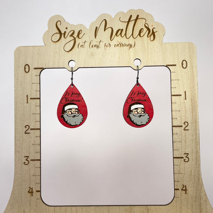 Santa Teardrop Drop Dangle Earrings